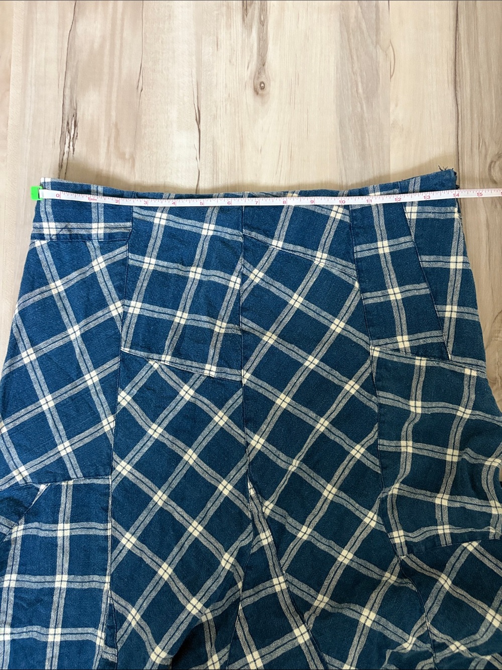VTG Lauren Ralph Lauren Blue Patchwork Plaid Midi Skirt - Picture 12 of 15